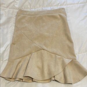 Elegant Tan Ruffle Skirt